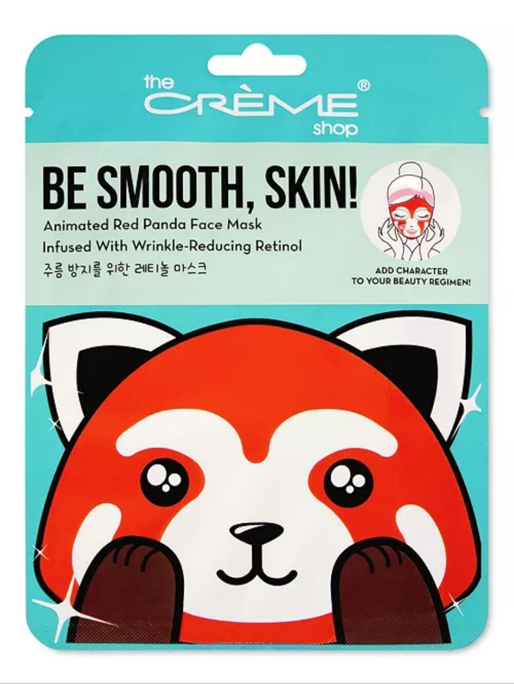 The Crème Shop "Be Smooth, Skin!" Adorable Animated Red Panda Face Mask